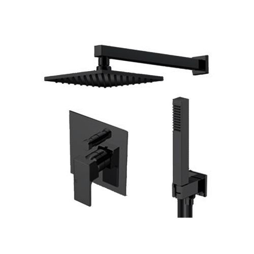 Душевой гарнитур Gattoni Kubik 2590/25NO (ст. арт. KTQ15/PDNO) настенный черный матовый