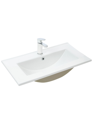 Раковина из санфаянса WeltWasser WW SK 40 см 10000005583 встраиваемая цвет белый глянцевый 1 отверстие под смеситель