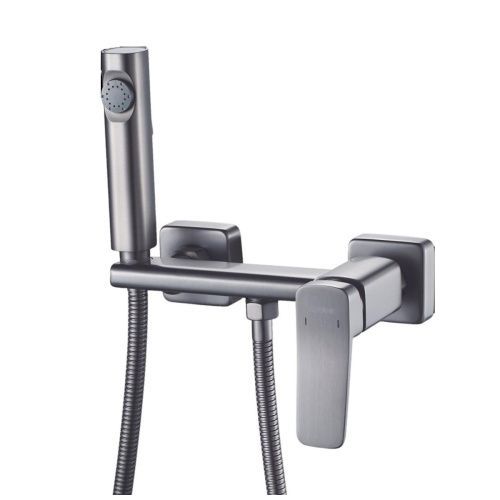 Гигиенический душ со смесителем Shevanik S9905T-1 оружейная сталь