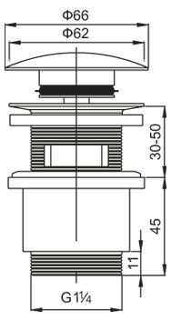 Донный клапан для раковины Cezares CZR CZR-SAT5-01 - фото 2