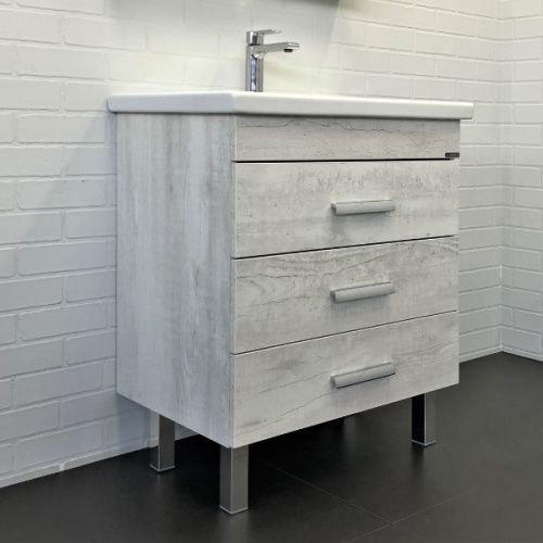 Тумба с раковиной Comforty Никосия 00-00005793CF 70х45х83 напольная цвет дуб белый