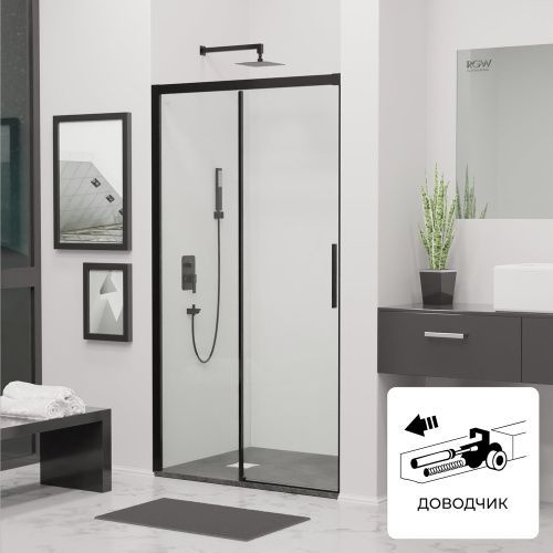 Душевая дверь RGW Leipzig 34121220-14 200х195 стекло прозрачное профиль черный