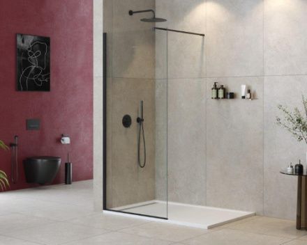 Душевая перегородка Cezares LIBERTA LIBERTA-L-1-90-120-C-NERO 90х195 стекло прозрачное профиль черный