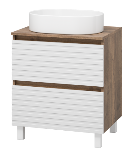Тумба под раковину Brevita Dakota DAK-07060-19/01-2Я 60х48х62 напольная цвет белый/коричневый