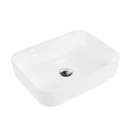 Раковина из сантехнического фаянса BelBagno BB1304 50х40 накладная цвет белый без отверстий под смеситель