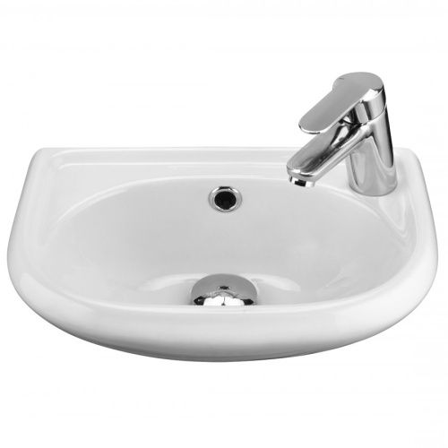 Раковина из сантехнического фарфора Santek Бриз 1WH110445 27х39 подвесная цвет белый 1 отверстие под смеситель