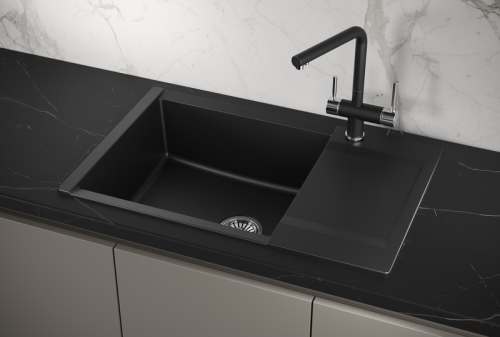 Кухонная мойка Granula 7807, ТУРМАЛИН 78х50 цвет черный поверхность матовая