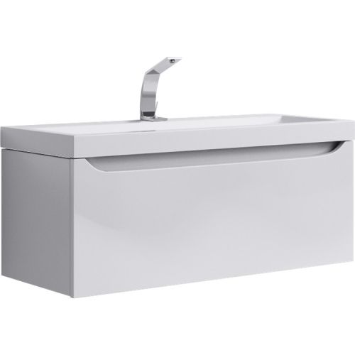 Тумба под раковину Aqwella Y Ver.01.10/W 100х40х40 подвесная цвет белый