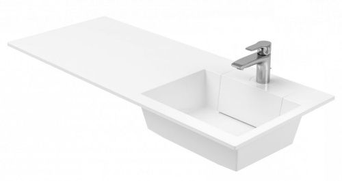 Раковина из искусственного камня Aquanet Фортуна НФ-00014860 120х48 подвесная цвет белый 1 отверстие под смеситель