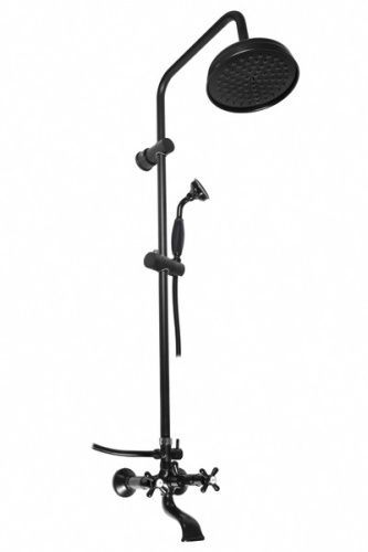 Смеситель для ванны и душа MORAVA RETRO MK159.5/3CMAT настенный черный матовый