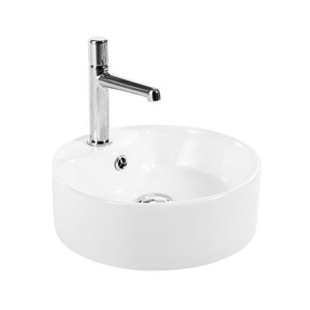 Раковина из сантехнического фаянса BelBagno BB1400 40х40 накладная цвет белый 1 отверстие под смеситель