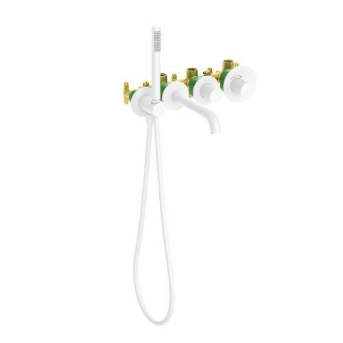 Смеситель для ванны и душа Timo Saona 2324/16YSM встраиваемый в стену белый матовый