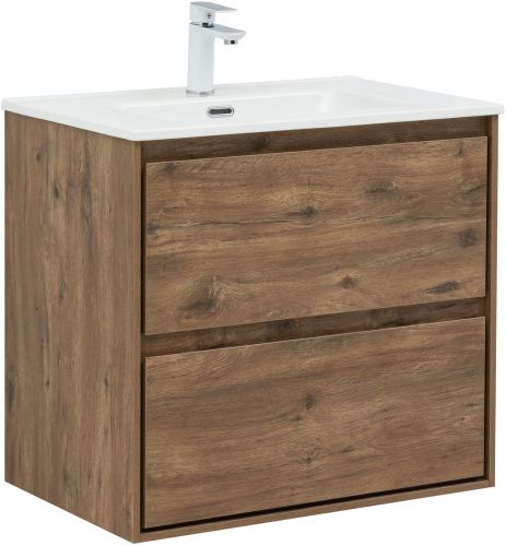 Тумба под раковину Aquanet Милан 00336378 70х45х64 подвесная цвет темное дерево