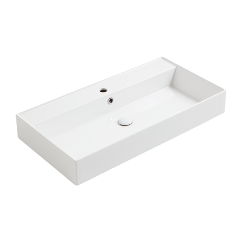 Раковина керамическая Simas Agile 91 см AG91 bi matt*1 подвесная цвет белый матовый 1 отверстие под смеситель