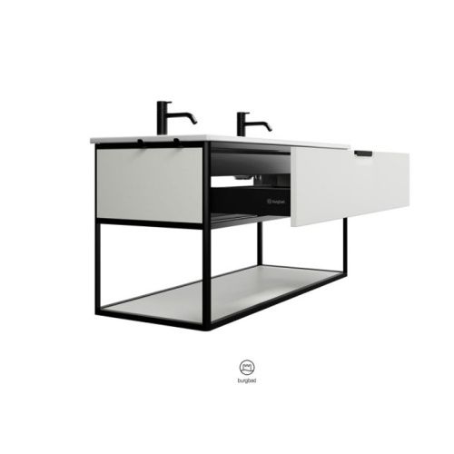 Тумба с раковиной Burgbad Vry SGUK123F6019GO253C001*2 123х50х60 цвет белый матовый