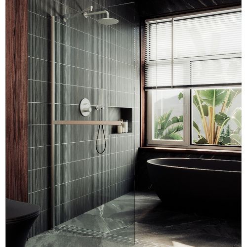 Душевая перегородка Maybah Glass MGD-708-5ш 109х195 стекло прозрачное профиль хром матовый