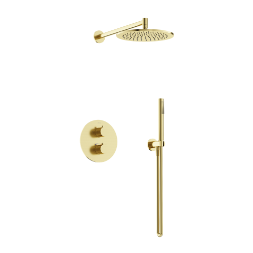 Душевая система Sancos Etna SC9010BG встраиваемая в стену цвет брашированное золото с термостатом