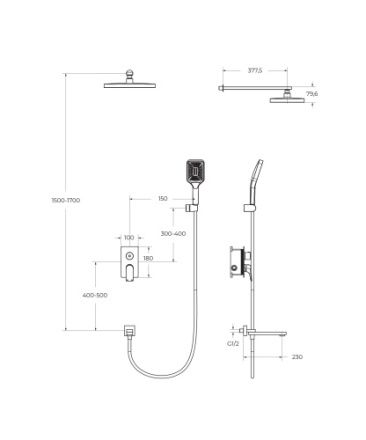 Душевая система BelBagno DUE DUE-VDSET-CRM встраиваемая хром