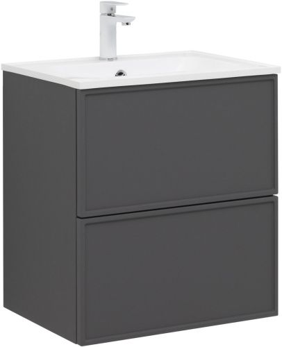 Тумба под раковину Aquanet Арт 00329063 58х45х63 напольная/подвесная цвет серый