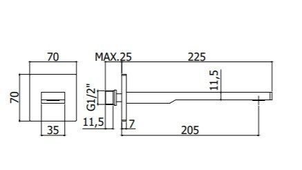 Излив Paffoni Tango ZBOC121NO настенный черный матовый - фото 2