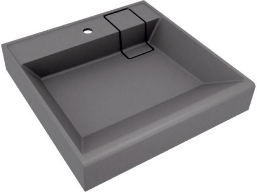 Раковина из мраморного композита Florentina Лагуна 600 60 см 10.300.00600.307 подвесная цвет серый шелк 1 отверстие под смеситель