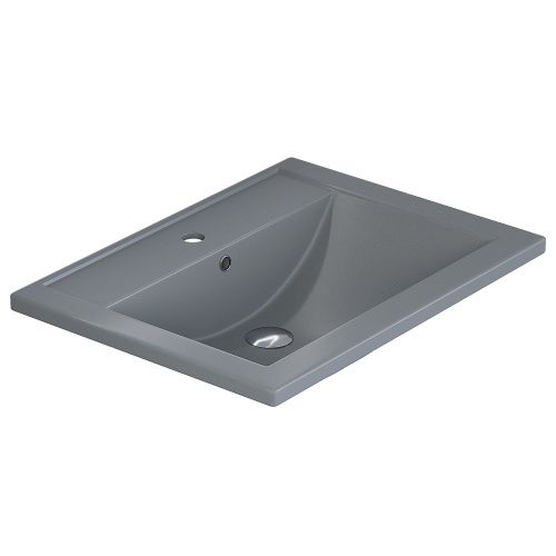 Раковина из искусственного камня Uperwood Foster Quartz 291030052 60х41 полувстраиваемая цвет серый