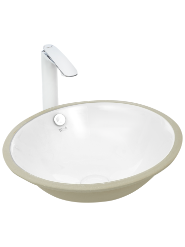 Раковина из санфаянса WeltWasser WW SK 43 см 10000004602 встраиваемая цвет белый глянцевый 1 отверстие под смеситель