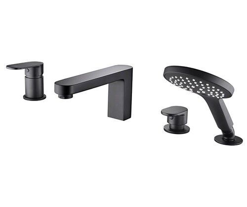 Смеситель для ванны WasserKRAFT Elbe 7400 7455 на борт ванны черный