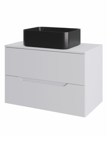Тумба с раковиной Orange Line Li-70TuwMDF+B02-460MB 70х46х71 подвесная цвет белый матовый