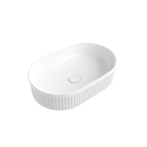 Раковина из сантехнического фаянса CeramaLux 9024RF 50х30 накладная цвет белый без отверстий под смеситель