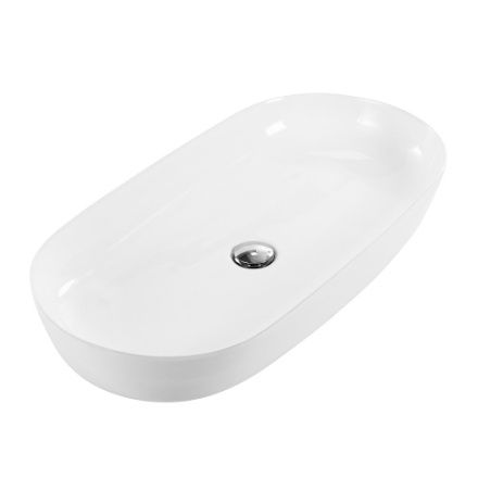 Раковина из сантехнического фаянса BelBagno BB1349 80х40 накладная цвет белый без отверстий под смеситель