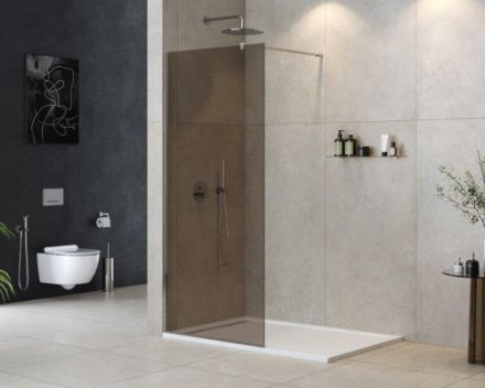 Душевая перегородка Cezares LIBERTA LIBERTA-L-1-90-120-BR-Cr 90х195 стекло тонированное профиль хром глянцевый