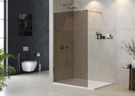 Душевая перегородка Cezares LIBERTA LIBERTA-L-1-120-BR-Cr 120х195 стекло тонированное профиль хром глянцевый