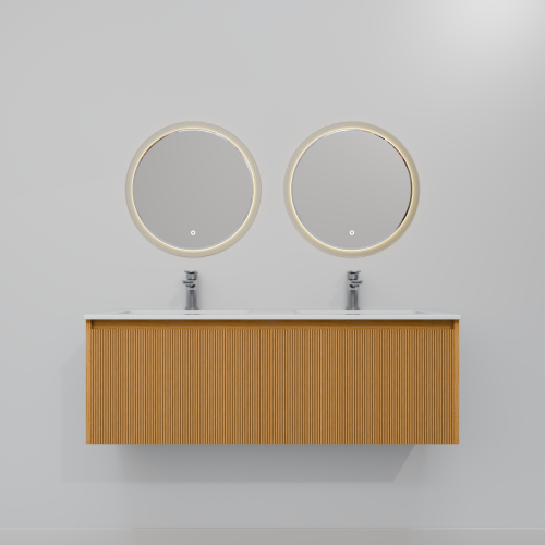 Тумба с раковиной+зеркало Art Decco Elizabeth (Элизабет) AEL12W11D2MF 120x45x40 подвесная цвет белый дуб