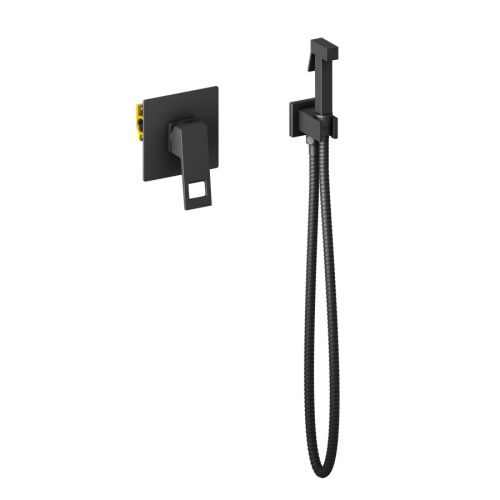 Смеситель с гигиеническим душем Timo Briana 7189/03SM встраиваемый в стену черный матовый