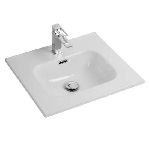 Раковина керамическая BelBagno BB500ETL 50х50 накладная цвет белый 1 отверстие под смеситель