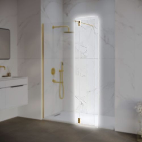 Боковая стенка RGW 352207103-16 30х195 стекло прозрачное профиль золото глянцевое