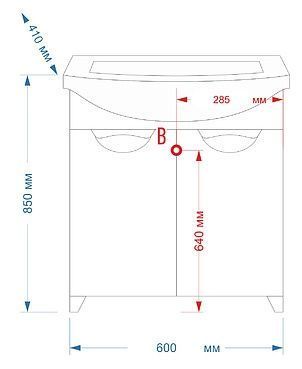Тумба под раковину Misty Лаванда Э-Лав01060-011Пр 56х32х70 напольная - фото 5