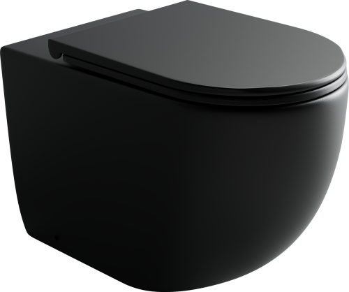 Унитаз приставной Ceramica Nova METROPOL CN4004MB черный матовый с сиденьем микролифт безободковый душевой смыв