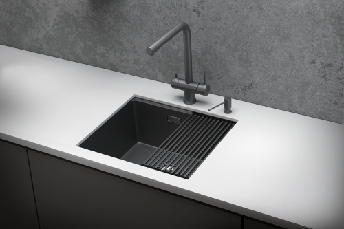 Кухонная мойка Granula Kitchen Space 5045U, ГРАФИТ МАТОВЫЙ 50х45 цвет графит матовый поверхность матовая