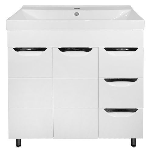 Тумба с раковиной Loranto Соло CS00070757 80х44х85 напольная цвет белый глянцевый