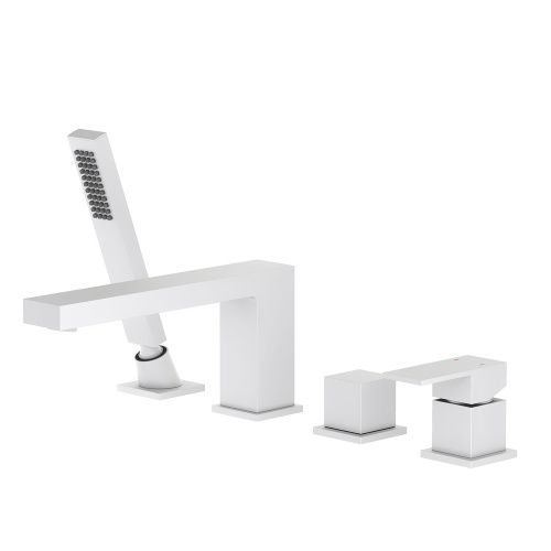 Смеситель Timo Selene 2130/16Y на борт ванны белый матовый