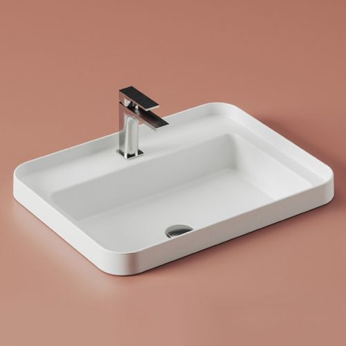Раковина керамическая Artceram Fuori Scala TFL034 05 00 bi matt *1 60 см встраиваемая цвет белый 1 отверстие под смеситель