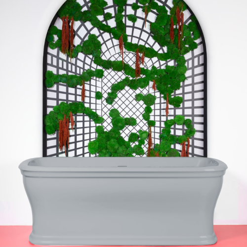 Ванна из искусственного камня Artceram CIVITAS CIW001 34 00 grey acquarello 180х85 отдельностоящая овальная