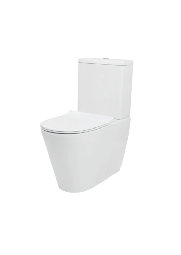 Унитаз напольный с бачком Creo Сeramique CREO COMBO CR1002R белый безободковый с сиденьем с микролифт каскадный смыв