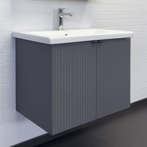 Тумба с раковиной Comforty Лима 00-00015478CF 70х45х55 подвесная цвет антрацит