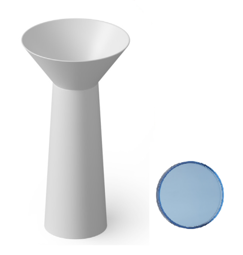 Раковина из полиэфира Dea Design Pedestal Basin DD2022 480 R7 48х48 напольная цвет синий без отверстий под смеситель