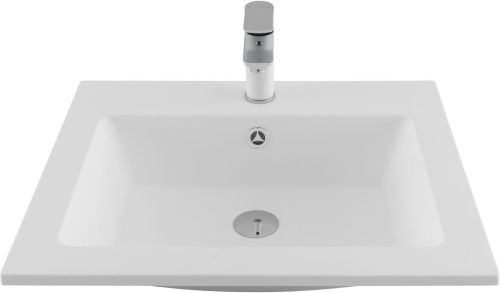 Раковина из литьевого мрамора Aquanet Электра 00326508 60х50 полувстраиваемая цвет белый 1 отверстие под смеситель