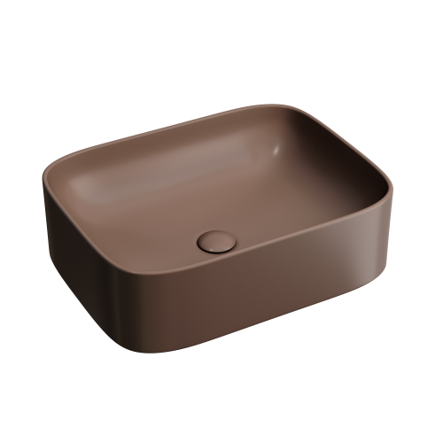 Раковина из сантехнического фарфора Ceramica Nova ELEMENT CN6052MDB 50х40 накладная цвет коричневый без отверстий под смеситель