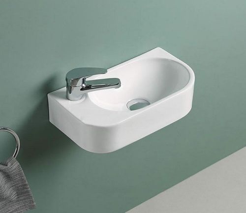 Раковина из санфаянса CeramaLux 78204R 40х22 подвесная цвет белый 1 отверстие под смеситель